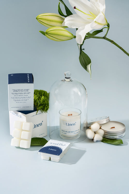 Bougie Linen | Coton frais, fleurs blanches et ozone