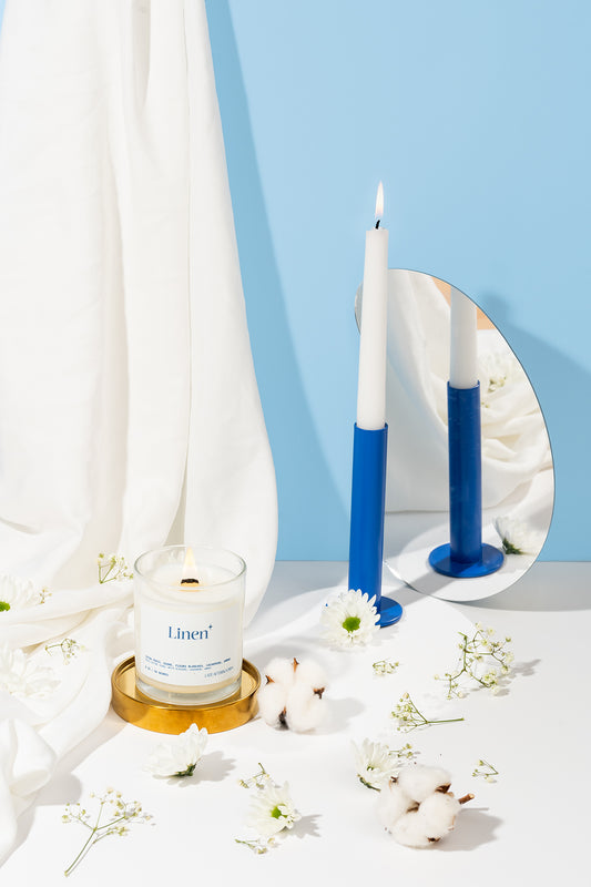 Bougie Linen | Coton frais, fleurs blanches et ozone