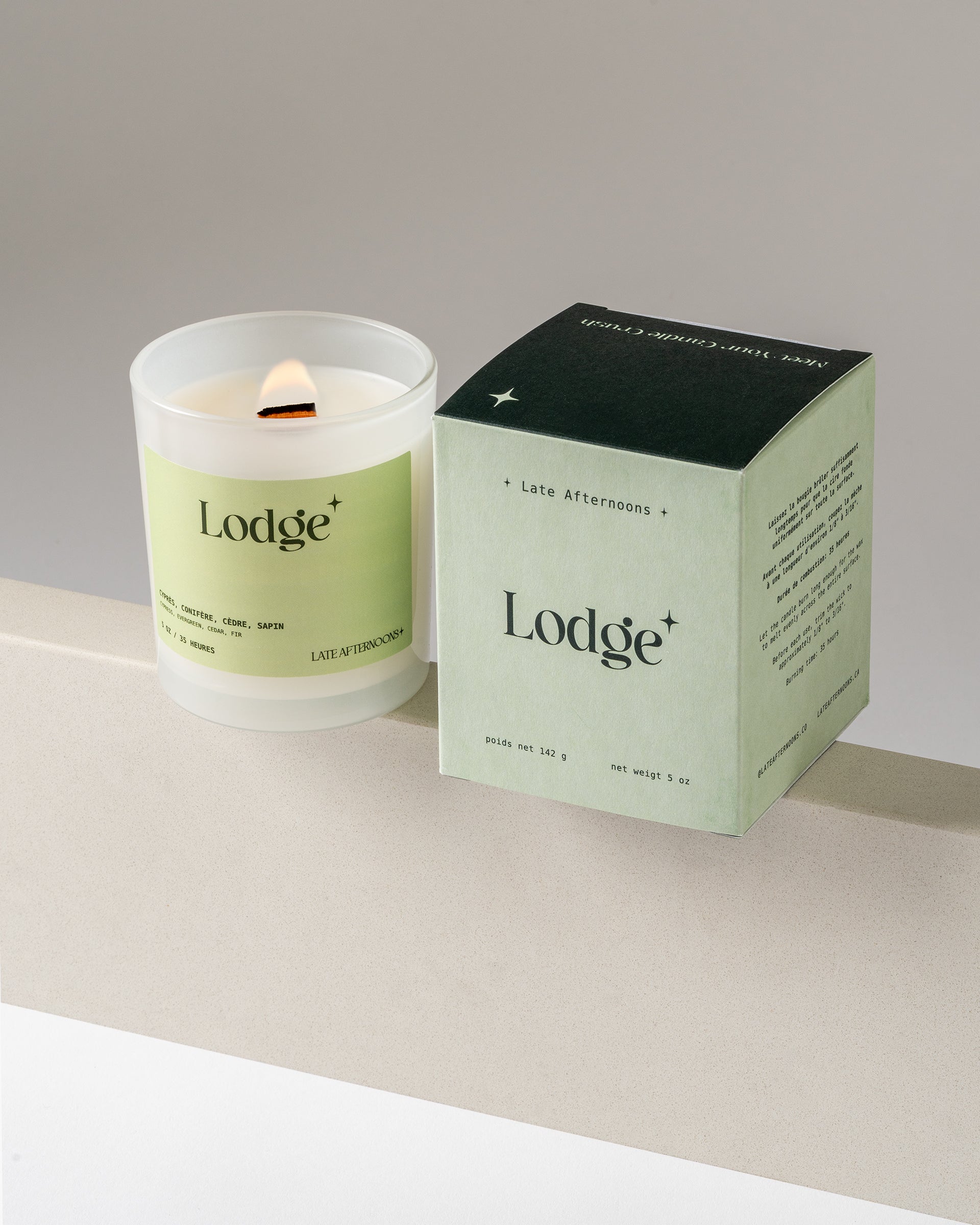Lodge candle — Cypress, Cedar, Fir, Moss — hand-poured coconut soy by Late Afternoons