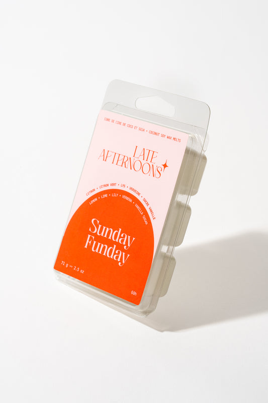 Sunday Funday coconut soy wax melts, vanilla, lemon, lime and lily, Late Afternoons
