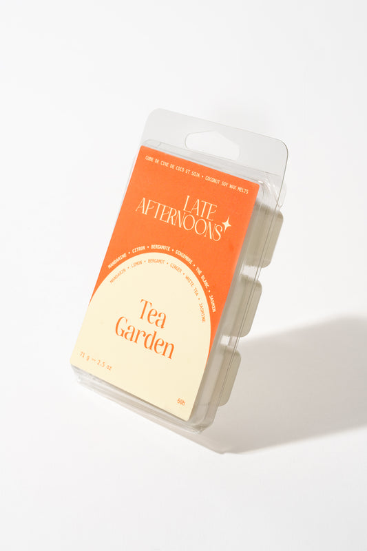 Fondants Tea Garden en cire de coco et soya, thé blanc, mandarine et jasmin, Late Afternoons